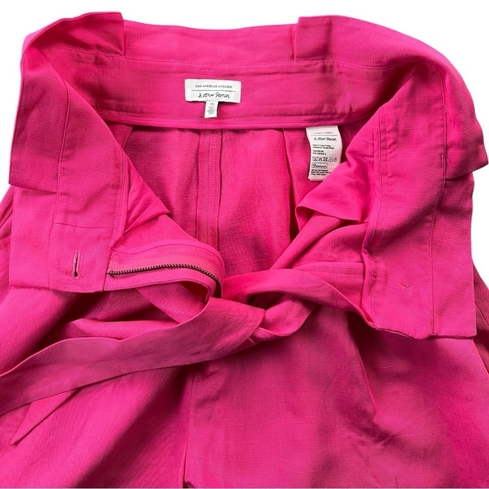 NWT & Other Stories Pink Paper Bag High-Waisted Shorts In Size 8 - Picture 5 of 12